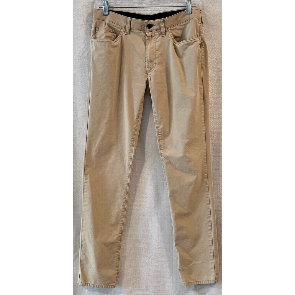 Bonobos Tailored 3XDry Khaki Slim Straight Pants Mens 31/32 Tan Stretch Classic